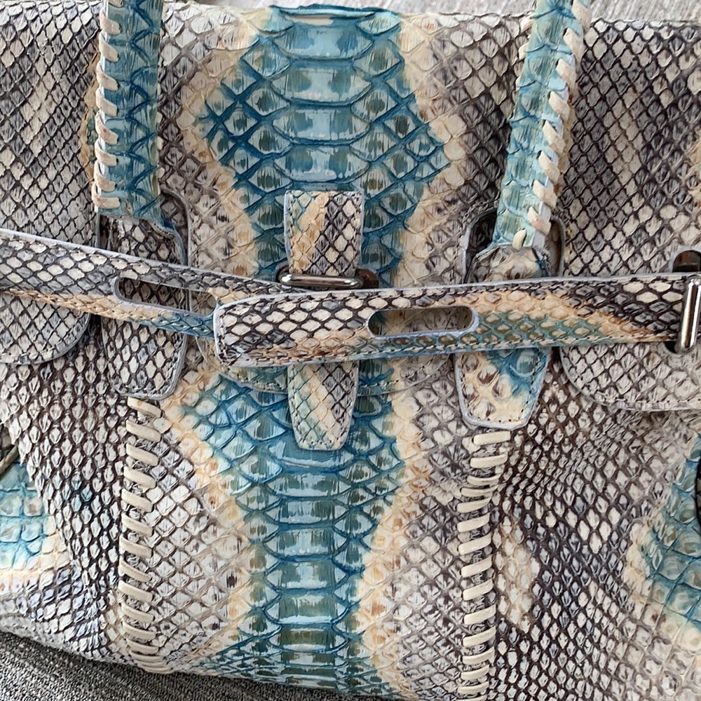 Paola Del Lungo Python Satchel W/ Crossbody Strap. - image 2